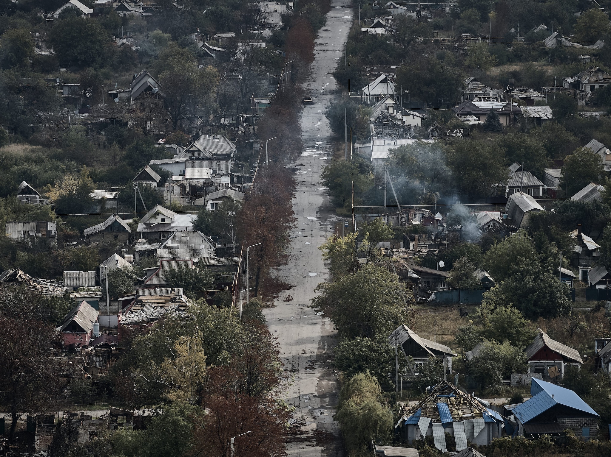 Una vista di Pokrovsk dall’alto