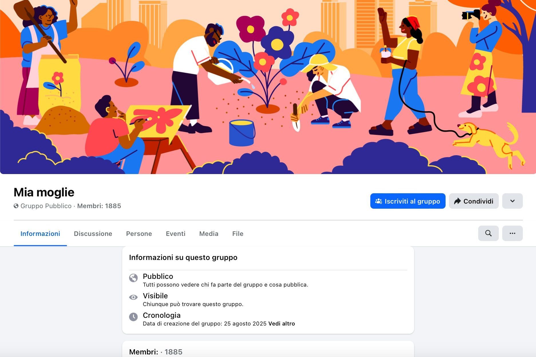 Il gruppo "Mia moglie" è tornato su Facebook e ha un sistema che coinvolge Telegram