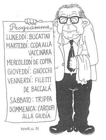 Andreotti disegnato da Forattini