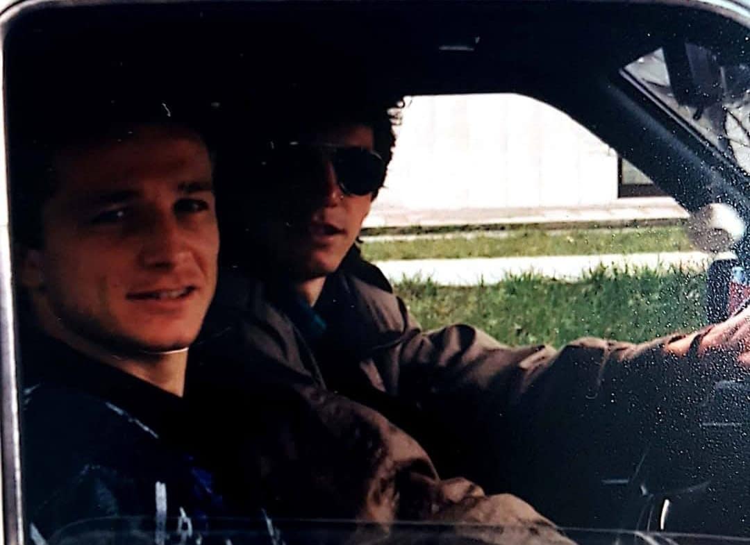 Un’immagine di Denis Bergamini e Luigi Simoni, assieme in auto.