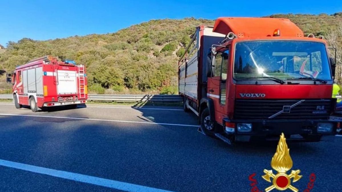 Camion si muove e lo schiaccia sul guardrail, camionista 72enne muore mentre controlla il carico