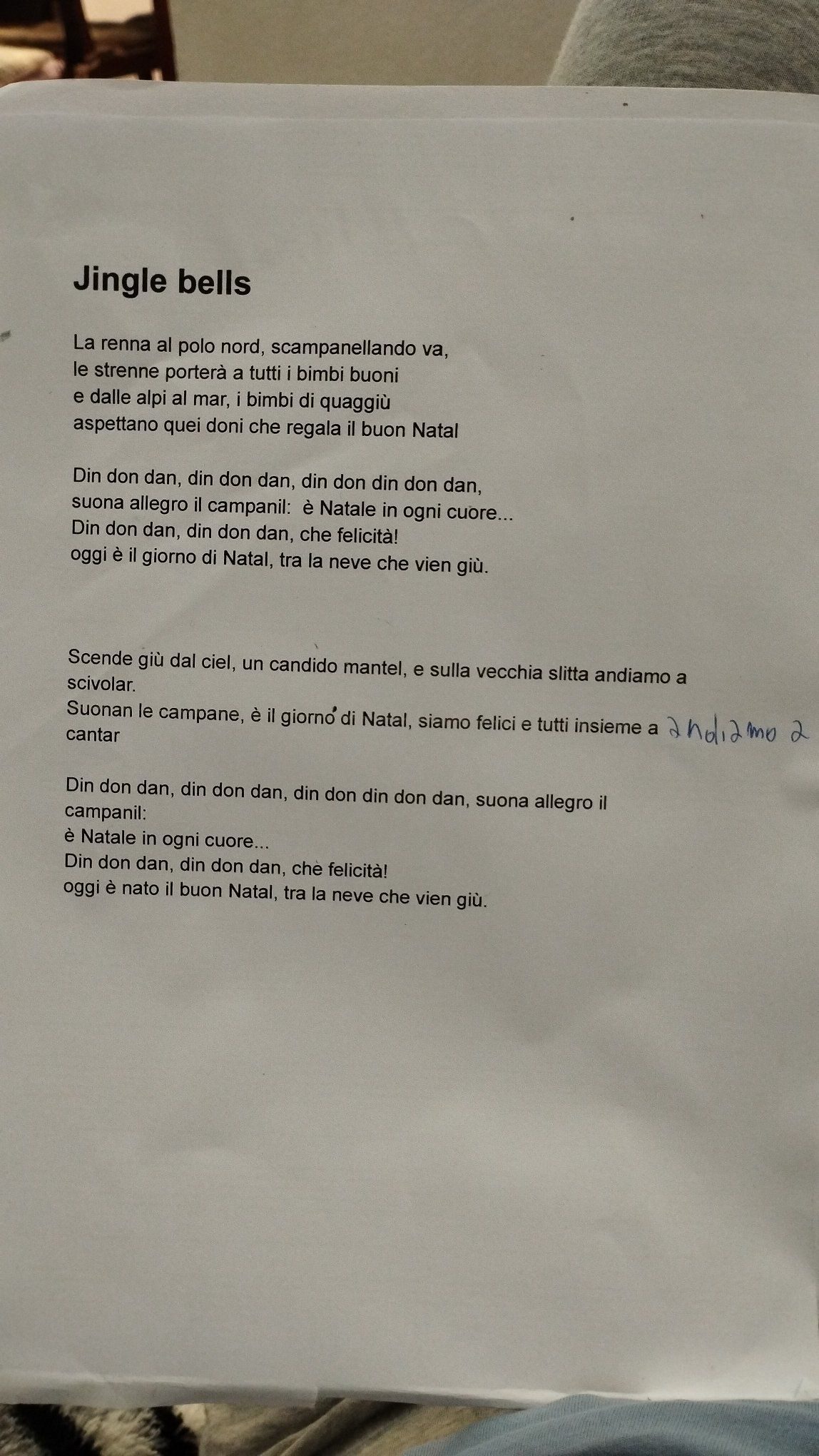 Il testo modificato dalla scuola.