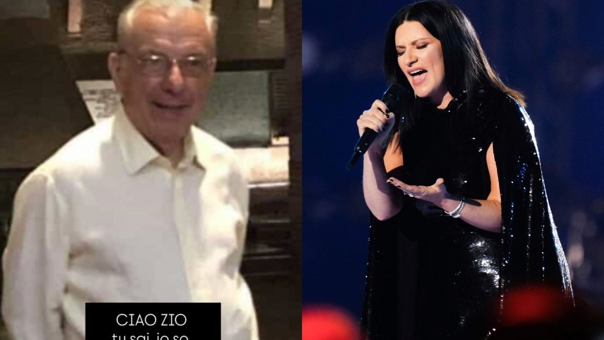 A sinistra, la dedica sui social per lo zio Ettore della cantante Laura Pausini (a destra).