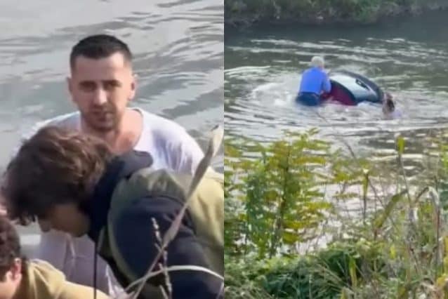 Imprenditore cade in acqua con l'auto, 32enne si tuffa e gli salva la vita: "Dovevo fare presto". Il video