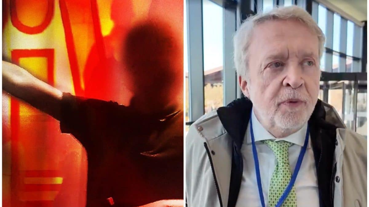 A destra: Agostino Ghiglia intervistato da Report, Rai 3