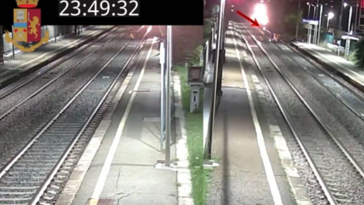 Un frame del video dell’incidente di Brandizzo