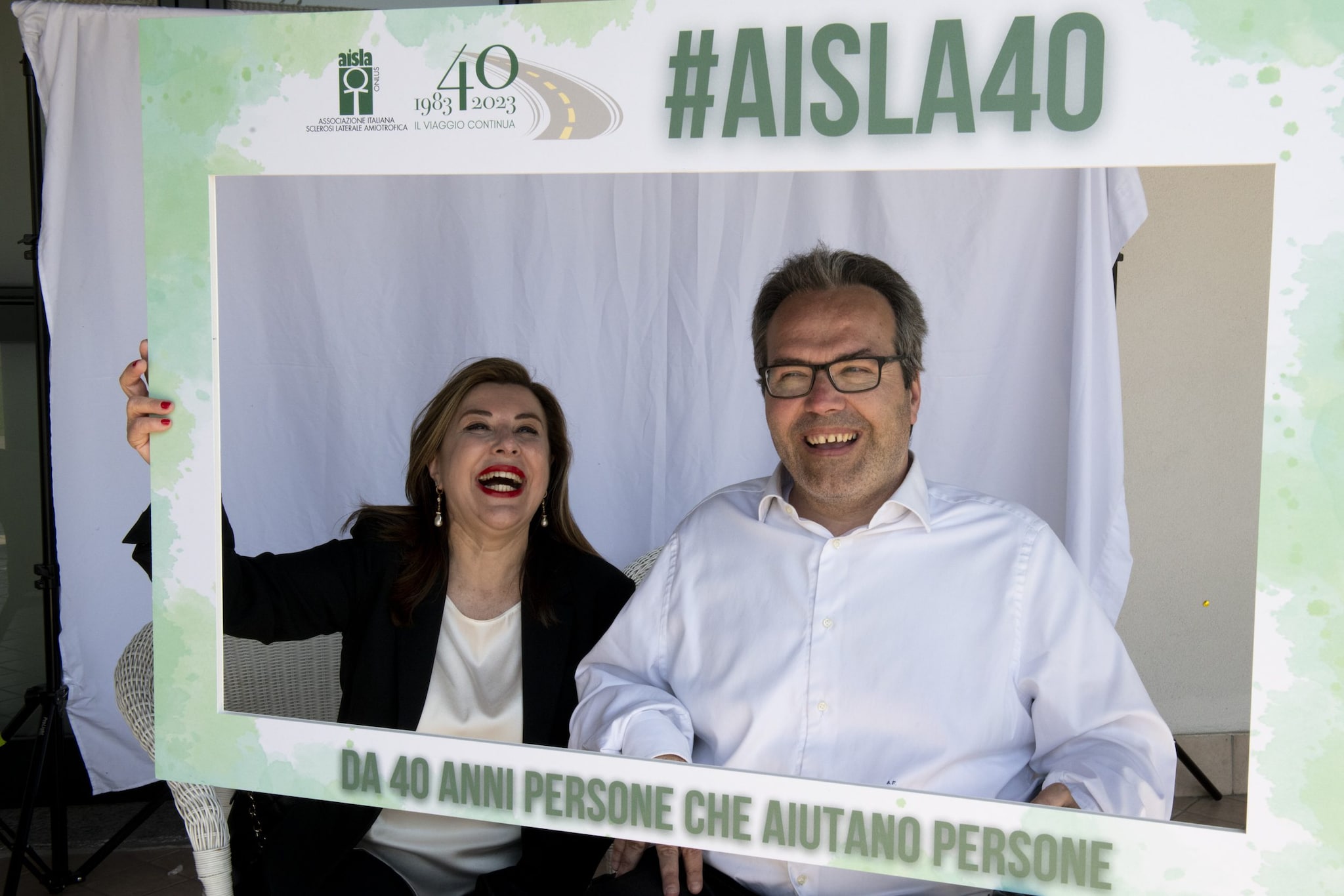 Alberto Fontana con Fulvia Massimelli, presidente di AISLA.