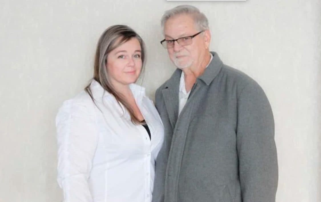 Michelle Marie Newton col padre ritrovato