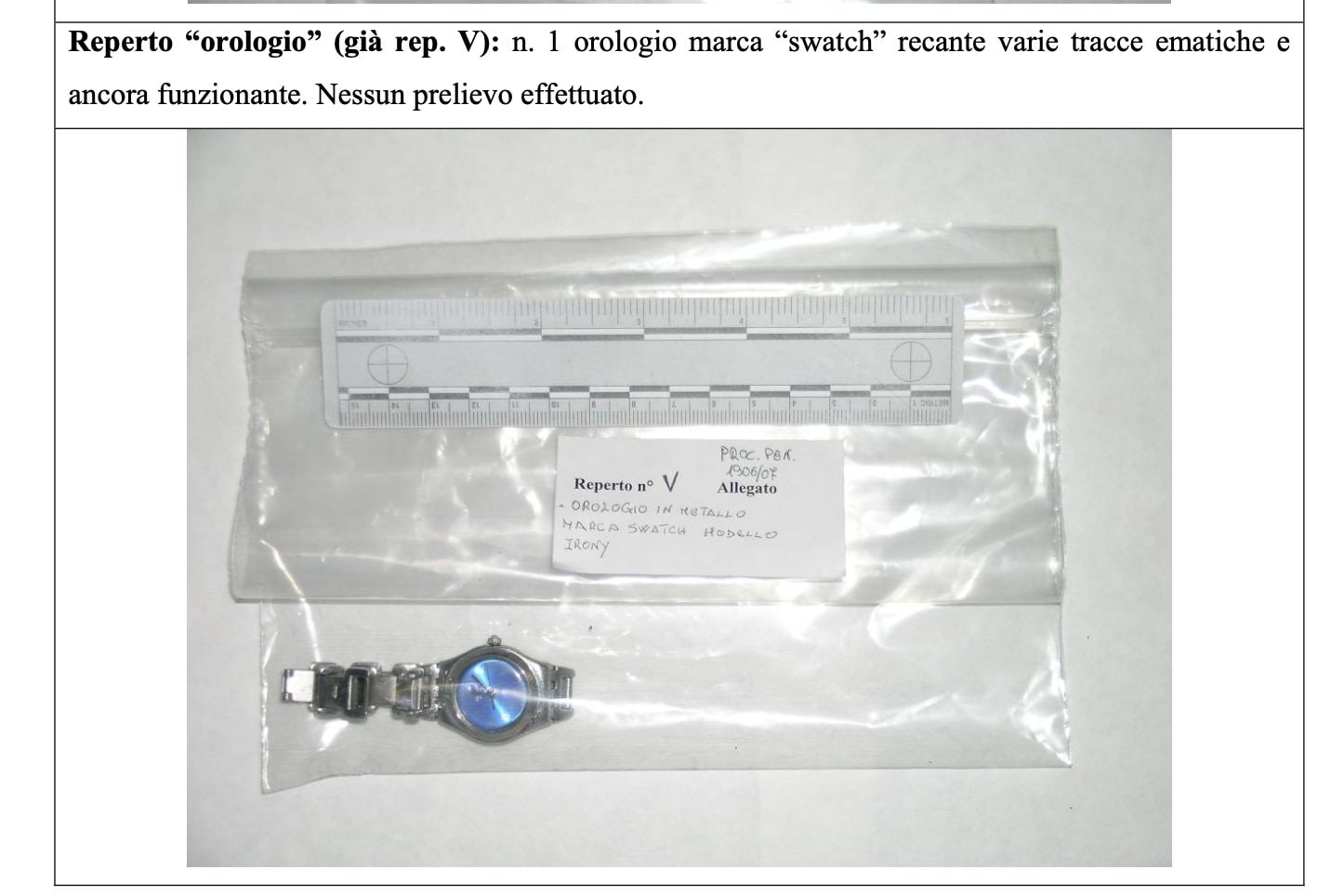 L’orologio indossato da Chiara Poggi il giorno dell’omicidio