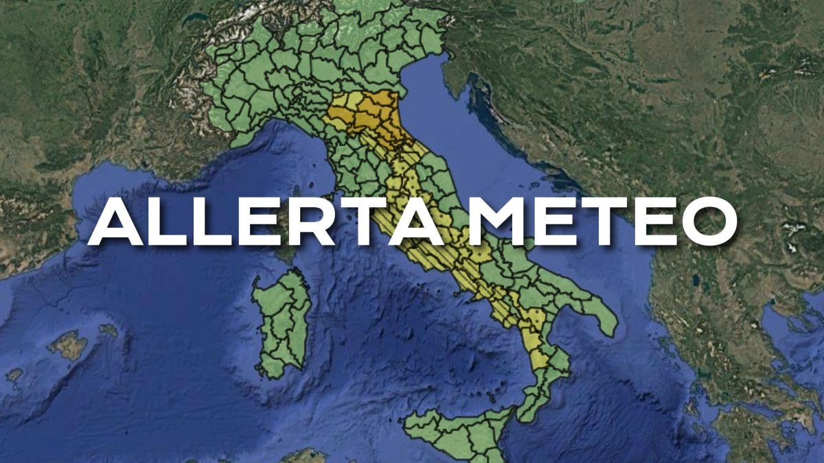 Le zone interessate dall’allerta meteo della Protezione Civile di mercoledì 24 dicembre 2025.