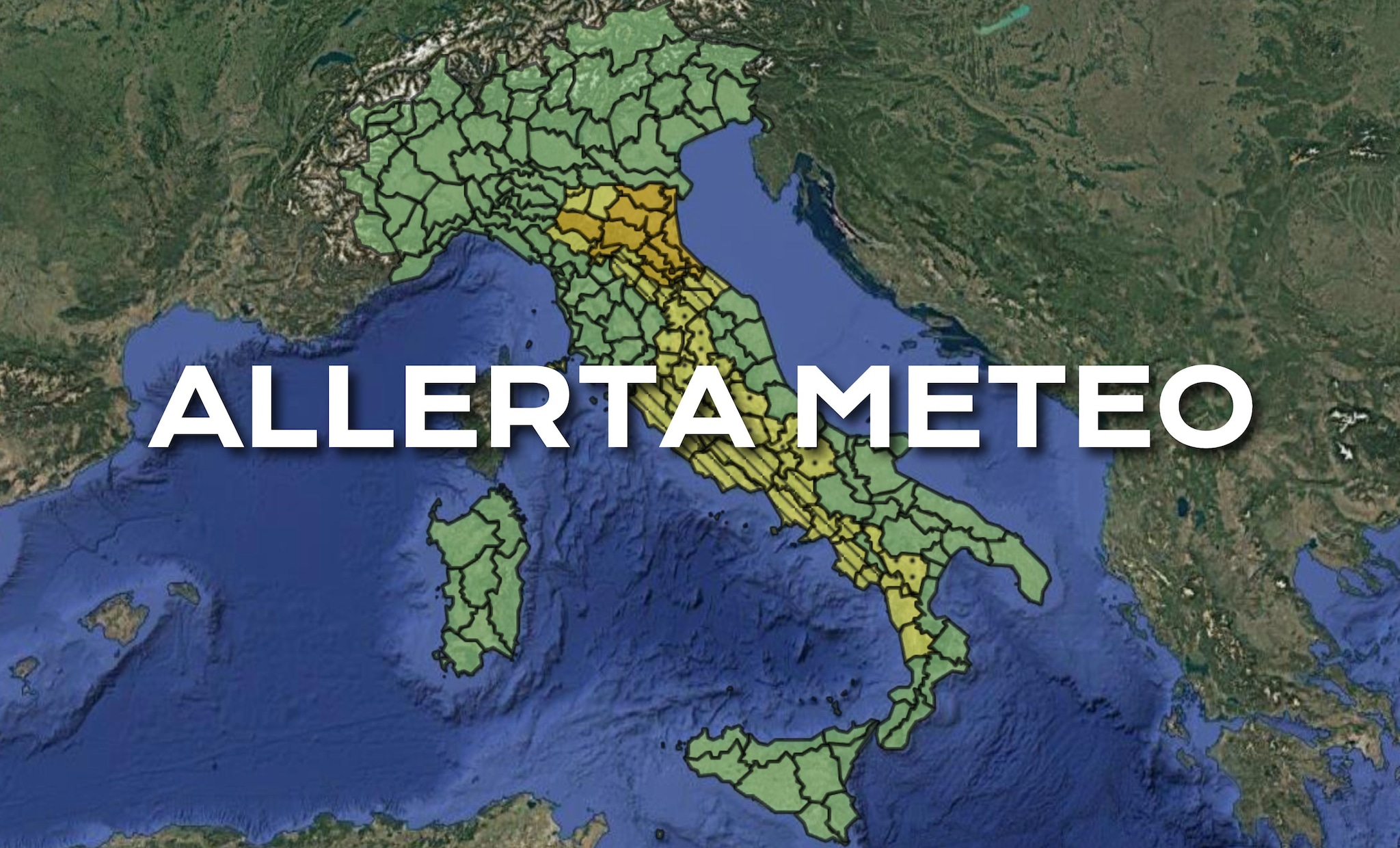 Maltempo, allerta meteo arancione e gialla per temporali domani mercoledì 24 dicembre: le regioni a rischio