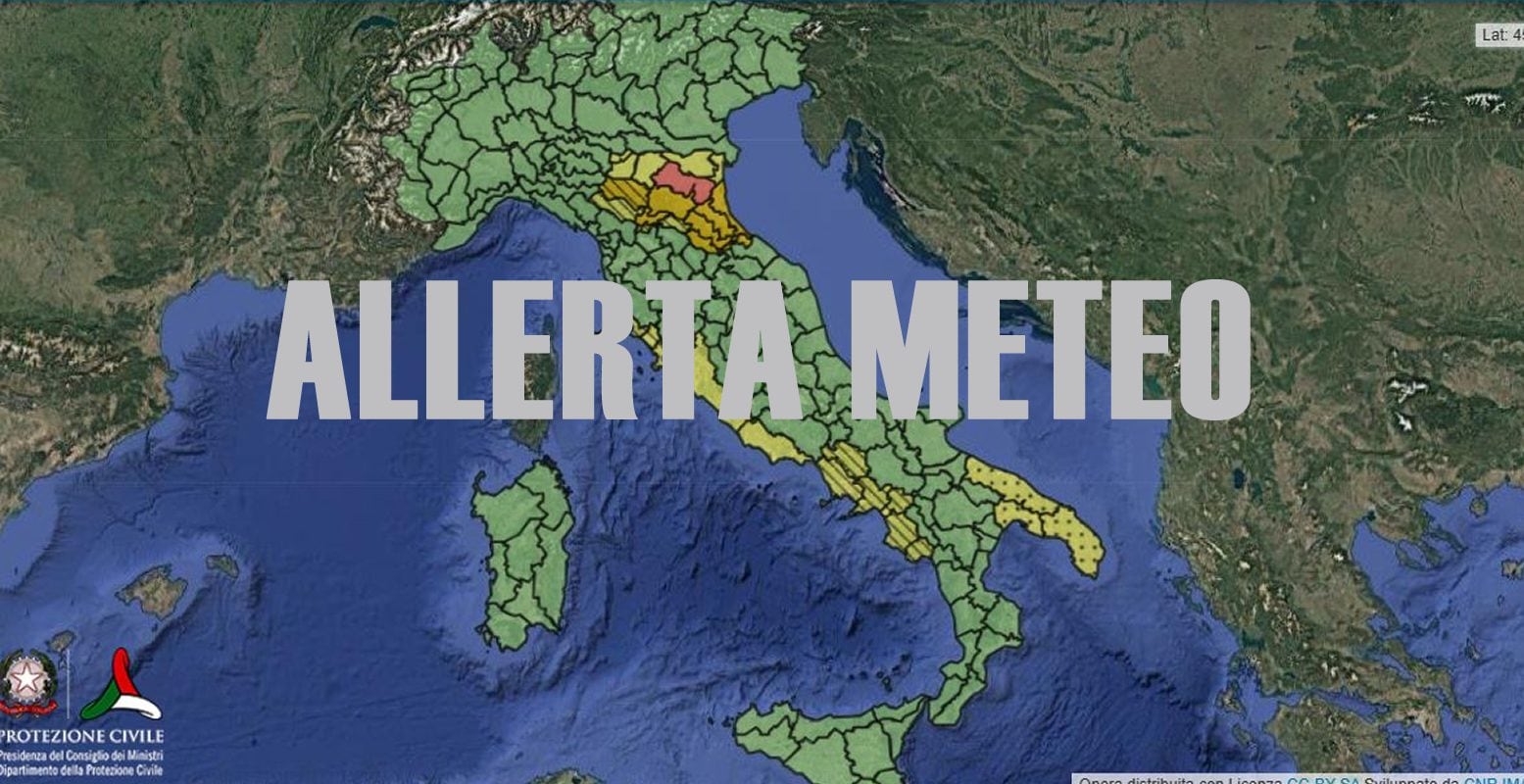 Maltempo, allerta meteo rossa domani 25 dicembre in Emilia Romagna e allerta gialla in cinque regioni