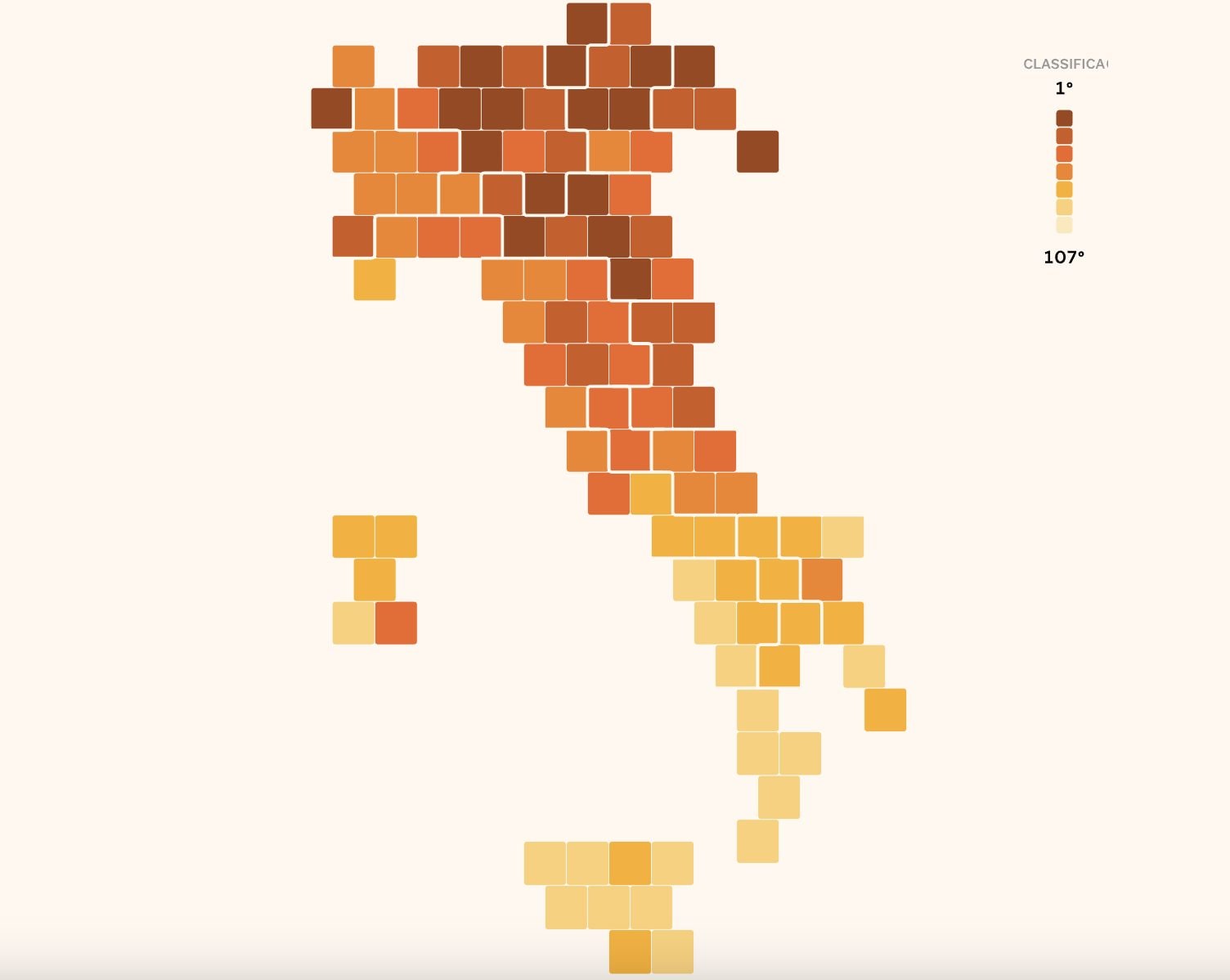 La mappa pubblicata sul sito del Sole 24 Ore.