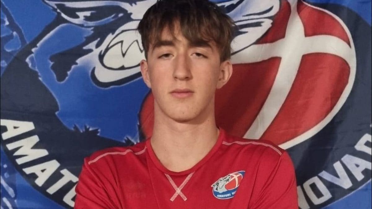 Una foto del giovane diffusa da Amatori Rugby Novara