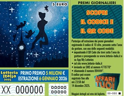 Quarta categoria Lotteria Italia 2025-2026, i 210 biglietti vincenti: premio di 20mila euro