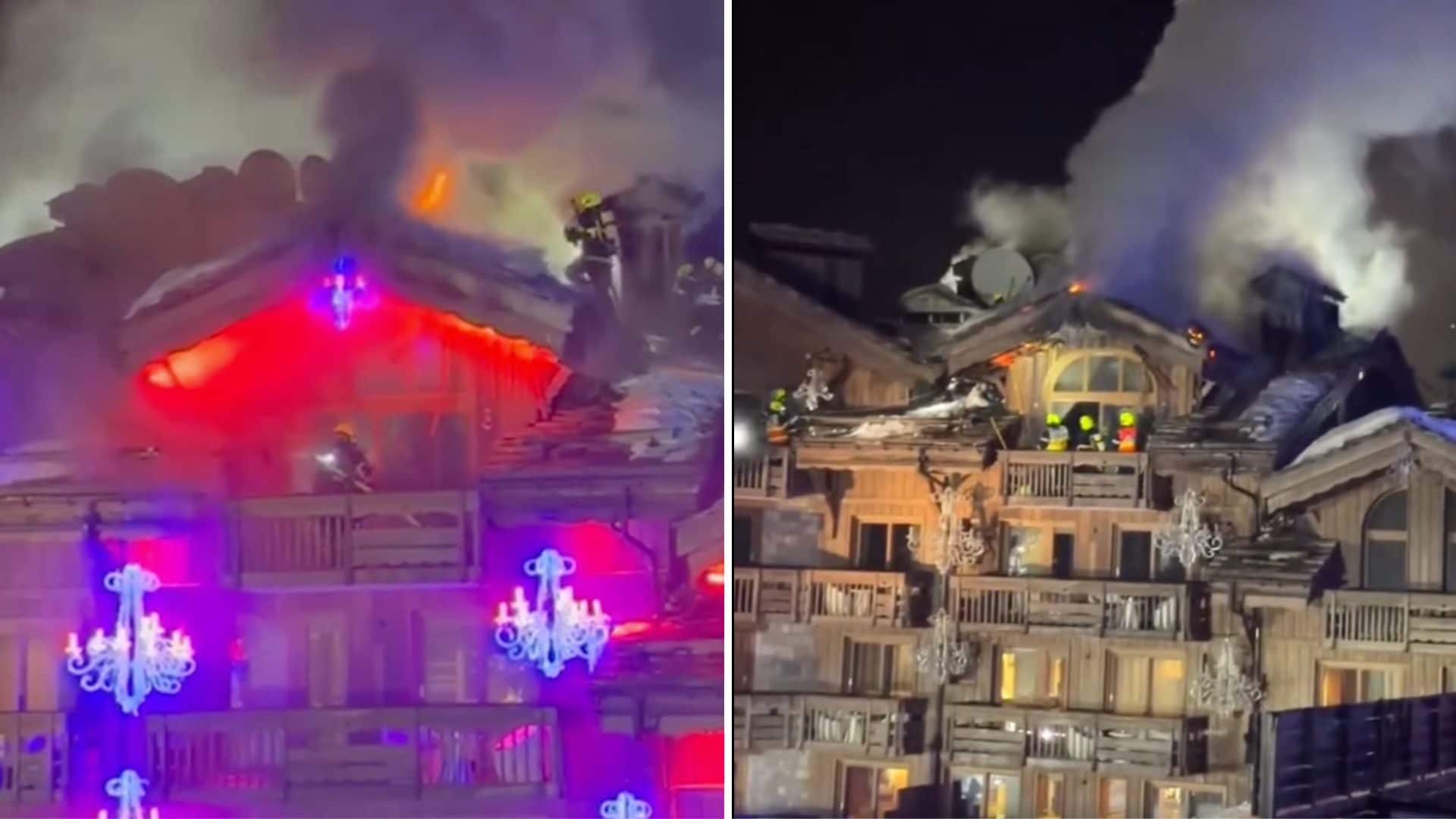 Hotel 5 stelle distrutto dall'incendio: il video dello chalet in legno che va a fuoco, salvate 279 persone