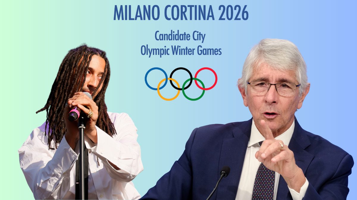 Ghali e il Ministro per lo Sport e i Giovani Andrea Abodi, via LaPresse