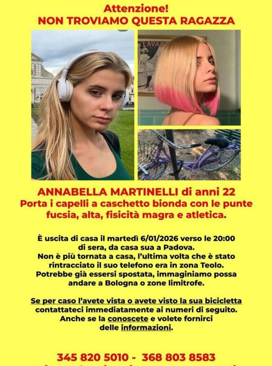 Il volantino per le ricerche