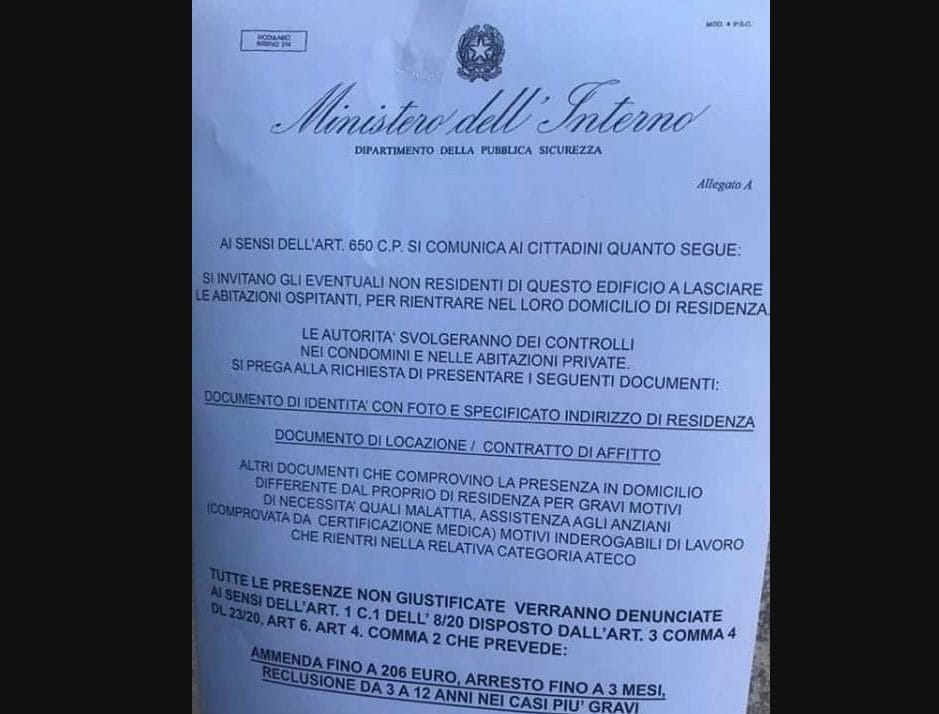 Torna la truffa del falso volantino del Ministero dell’Interno: "I non residenti via di casa"