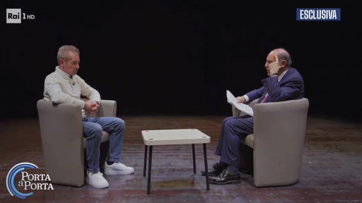 Massimo Bossetti intervistato da Bruno Vespa a ’Porta a Porta’.
