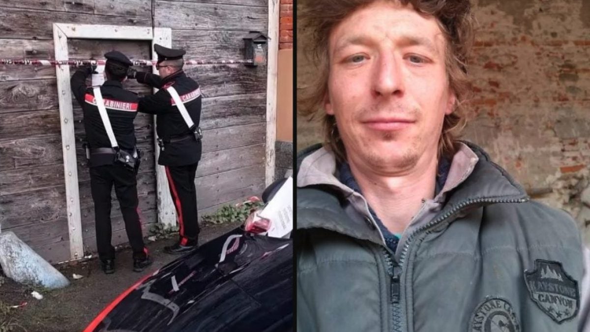 Carabinieri sul luogo dell’omicidio a sinistra, Paolo Ferri a destra