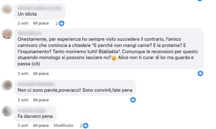 Alcuni dei commenti al post con il video di Girami pubblicato sulla pagina del Pangolino