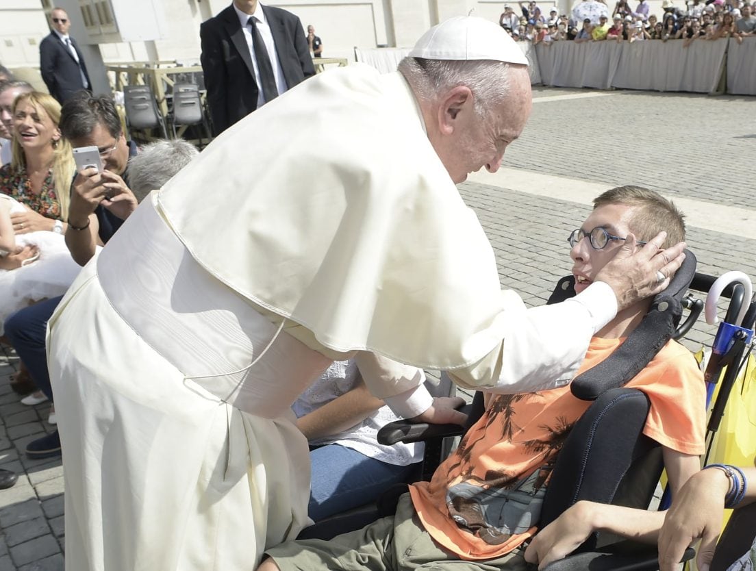 Davide insieme a Papa Francesco.