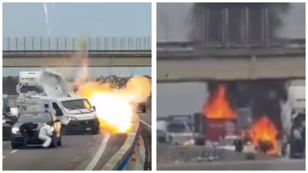 Assalto a portavalori con finte auto della polizia a Brindisi e sparatoria con carabinieri: 2 fermati, il video