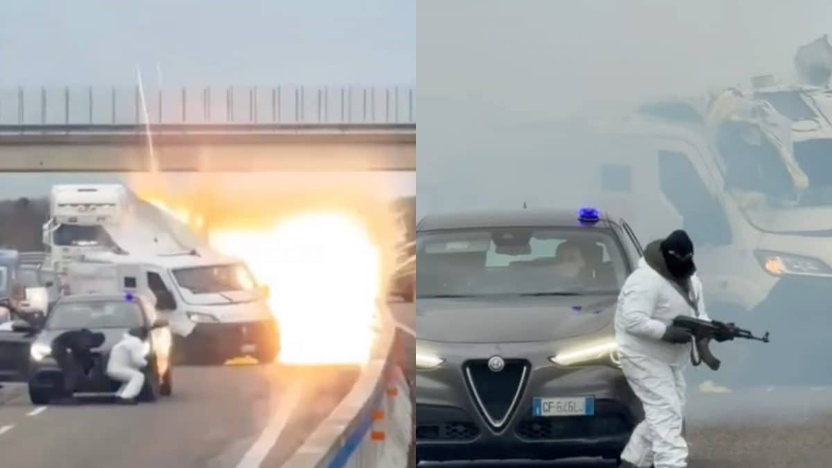 Alcune immagini dell’assalto al portavalori.