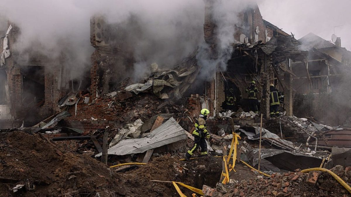 Attacco su Kiev del 22 febbraio 2026 (Getty). 