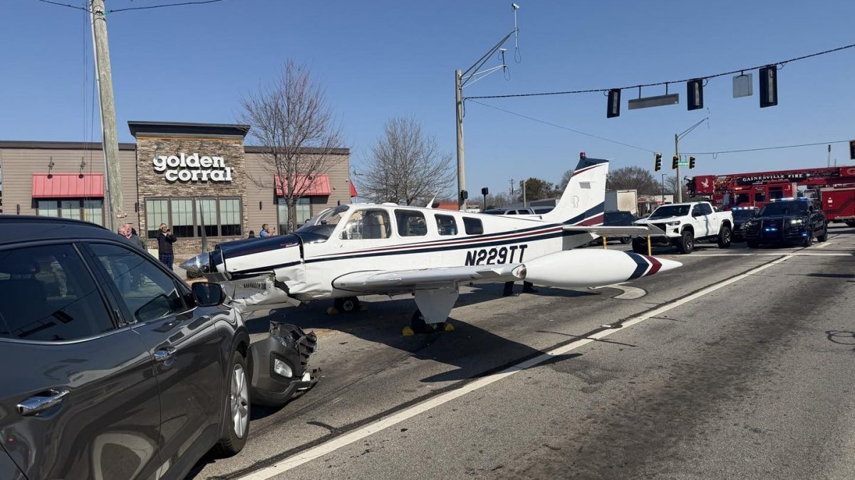 L’aereo che ha provocato l’incidente su una strada di Gainesville, in Georgia (Fonte: Gainesville Police Department)