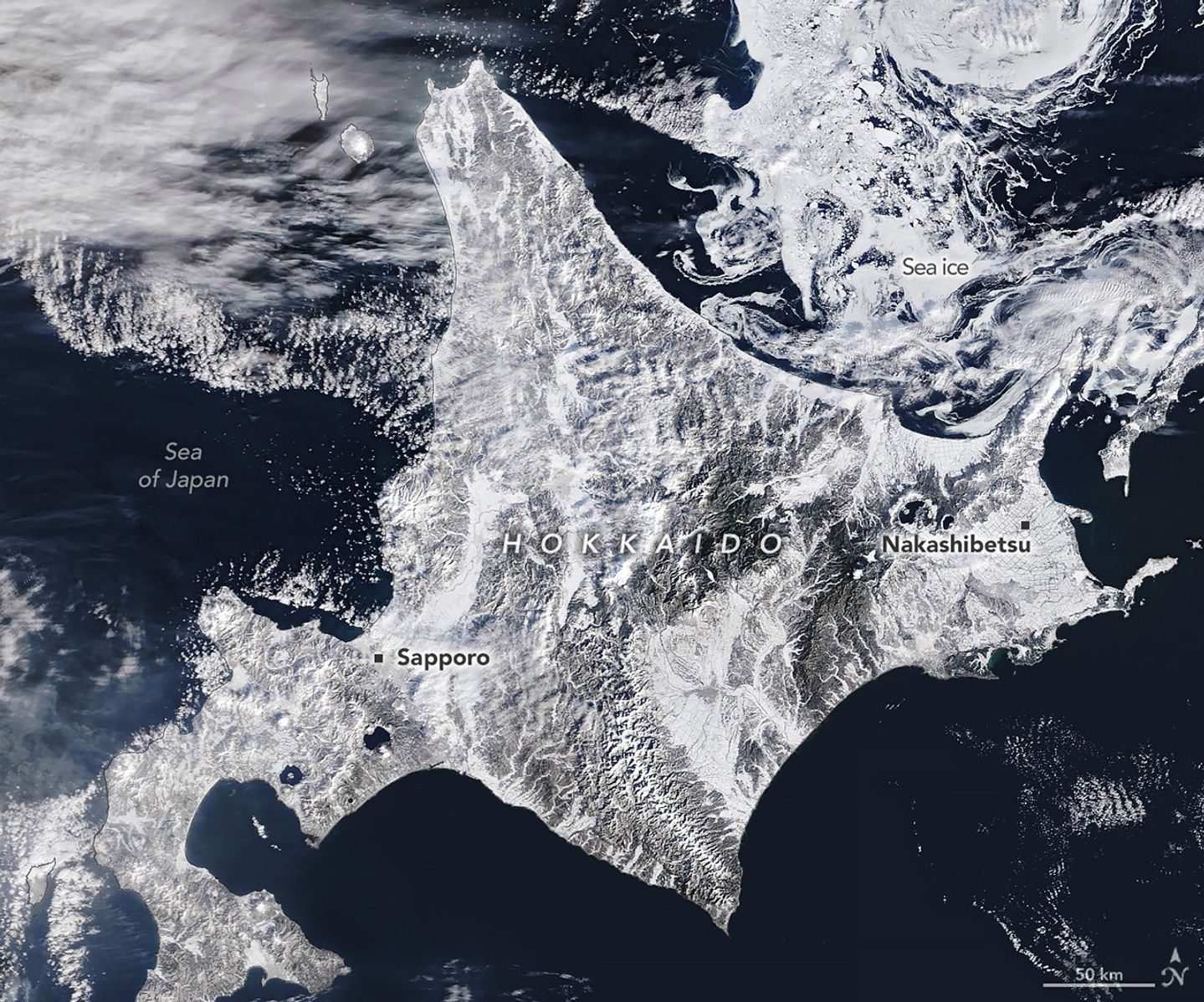 Hokkaido vista dalla NASA