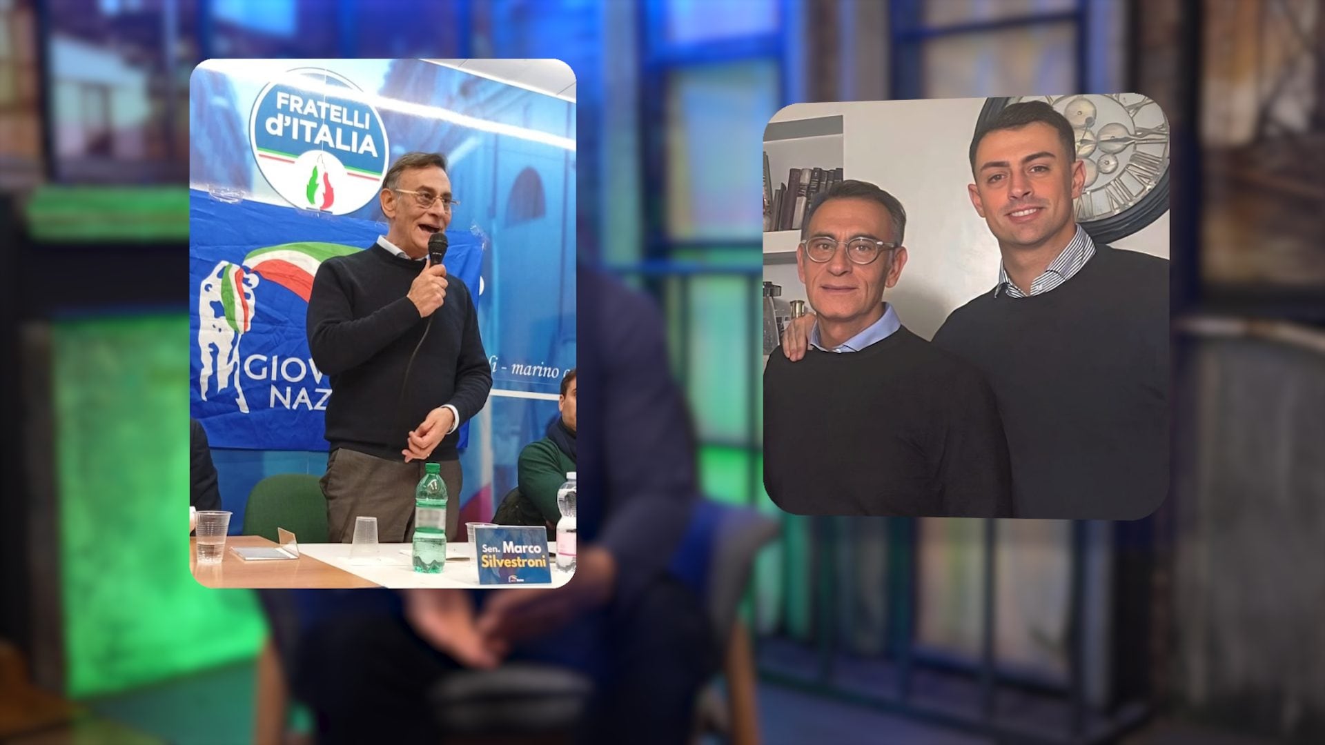 Piermarco Silvestroni insieme al padre Marco, senatore di Fratelli d’Italia