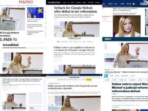 La sconfitta di Meloni sulla stampa internazionale: “Test politico che indebolisce la premier e le destre europee”