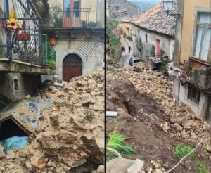 Reggio Calabria, frana travolge auto e sfiora le case: paura nel centro abitato di Stilo