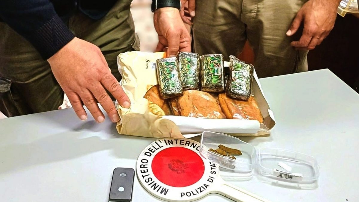 I quattro panetti di hashish trovati nelle merendine