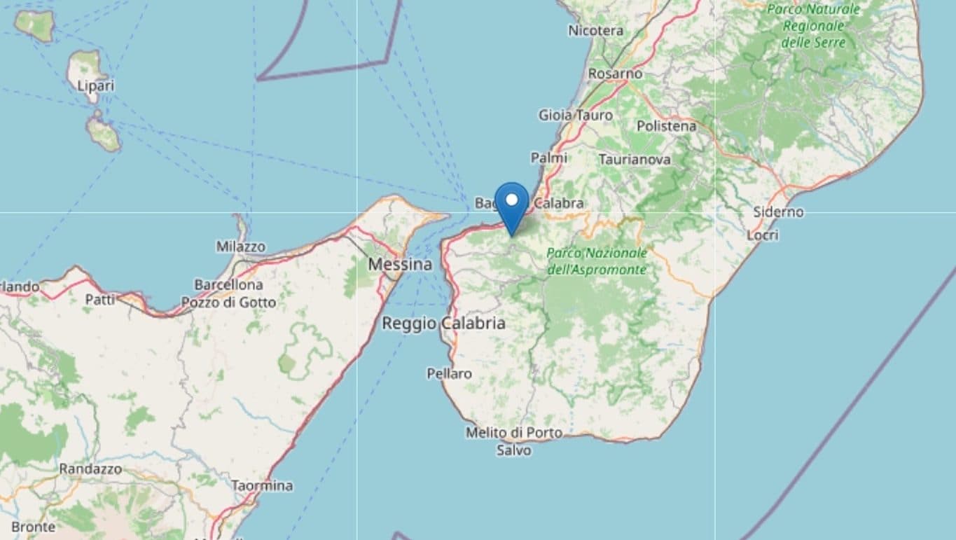 Terremoto oggi a Reggio Calabria, scossa di magnitudo 3.1 avvertita anche a Messina