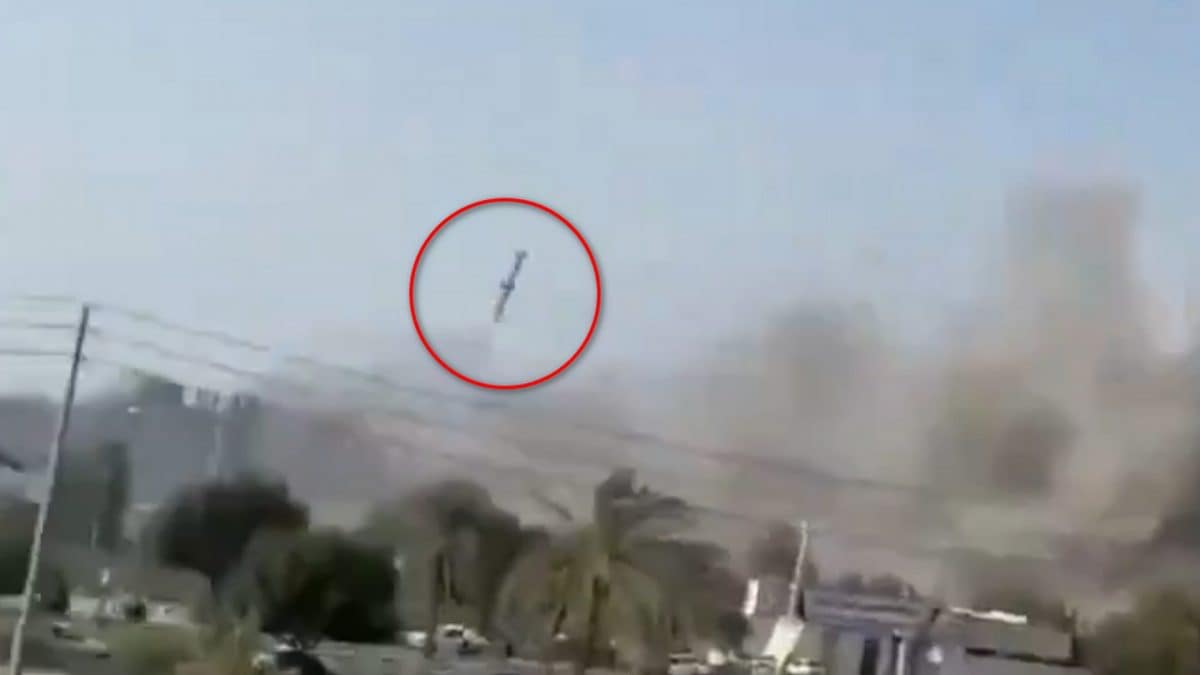 Il missile che ha colpito la scuola di Minab in Iran. Sarebbe un Tomahawk lanciato dagli Stati Uniti, secondo esperti di armi consultati dal Washington Post. Credit: Mehr News Agency