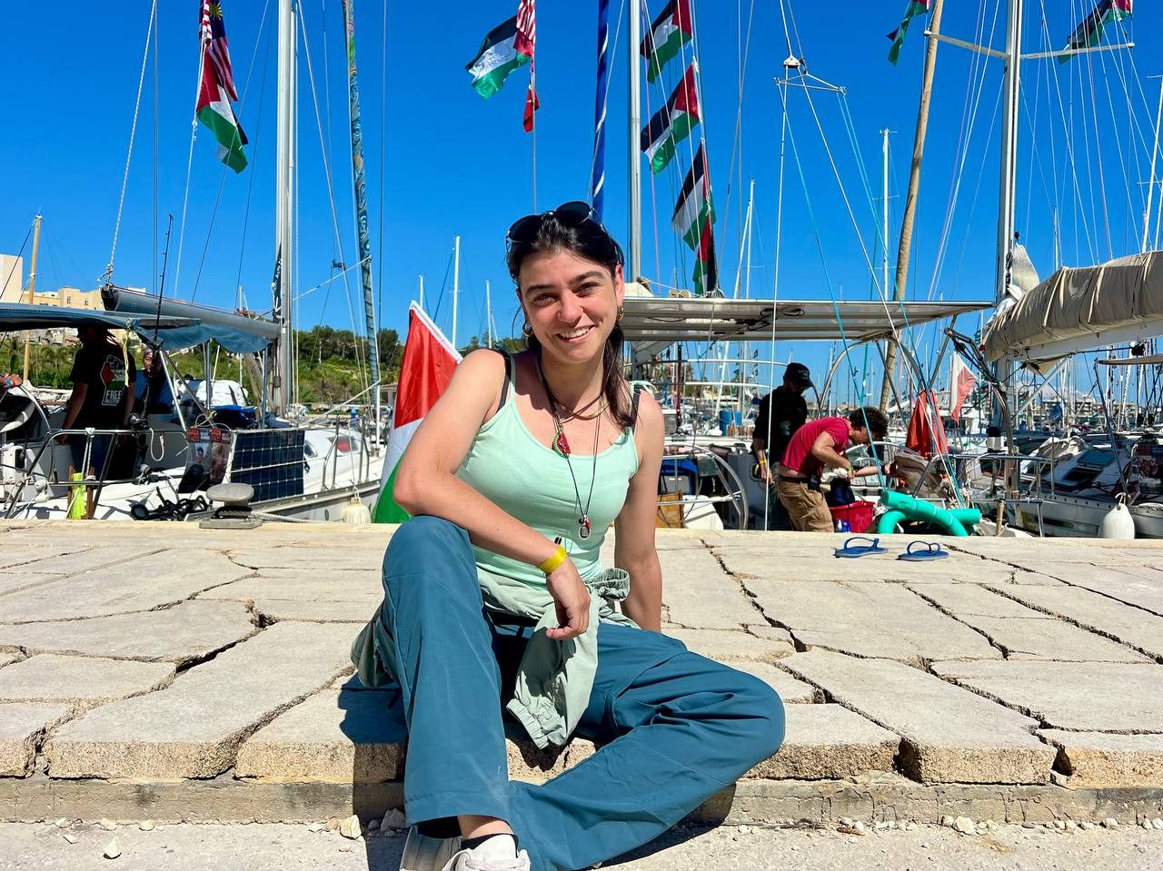 Francesca Nardi di Gaza Freestyle Festival, poco prima di salpare.