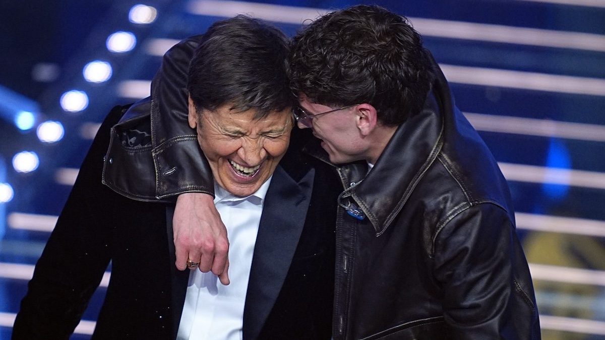 Gianni Morandi e Tredici Pietro a Sanremo 2026 – ph Marco Alpozzi per LaPresse