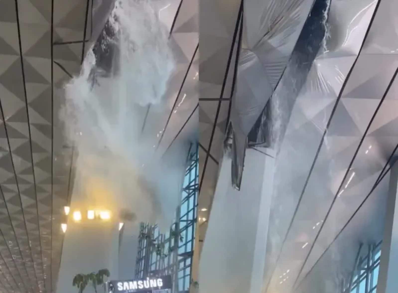 Indonesia, il tetto dell'aeroporto a Giacarta crolla sotto il peso della pioggia: voli dirottati