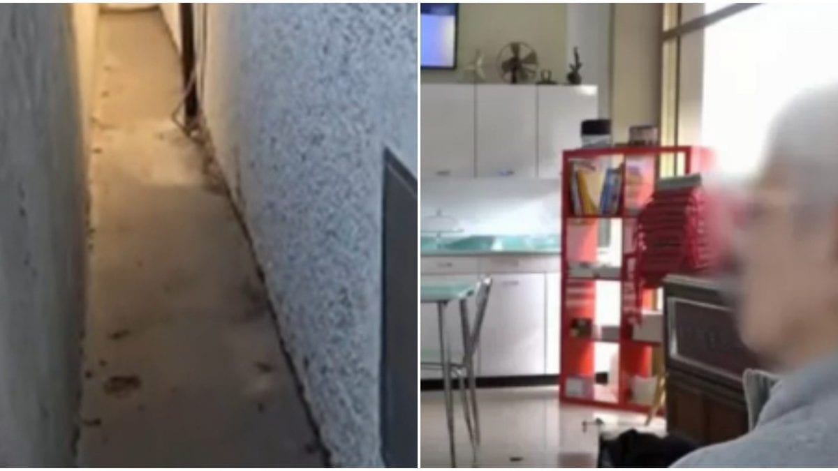 Immagini del programma Mattino 5: a sinistra dove è stato trovato il corpo, a destra la moglie della vittima