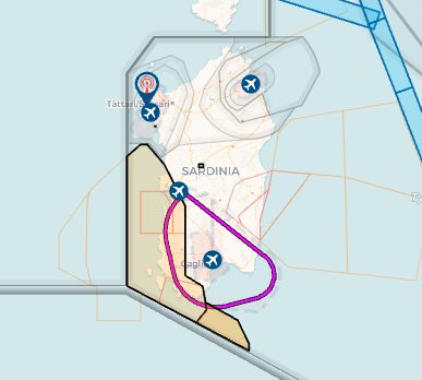 La mappa Notam sulla Sardegna