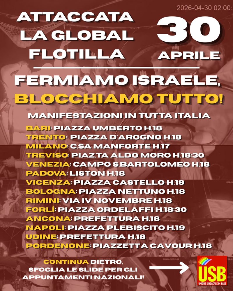 Le città italiane in cui si svolgono le proteste contro il sequestro della Flotila