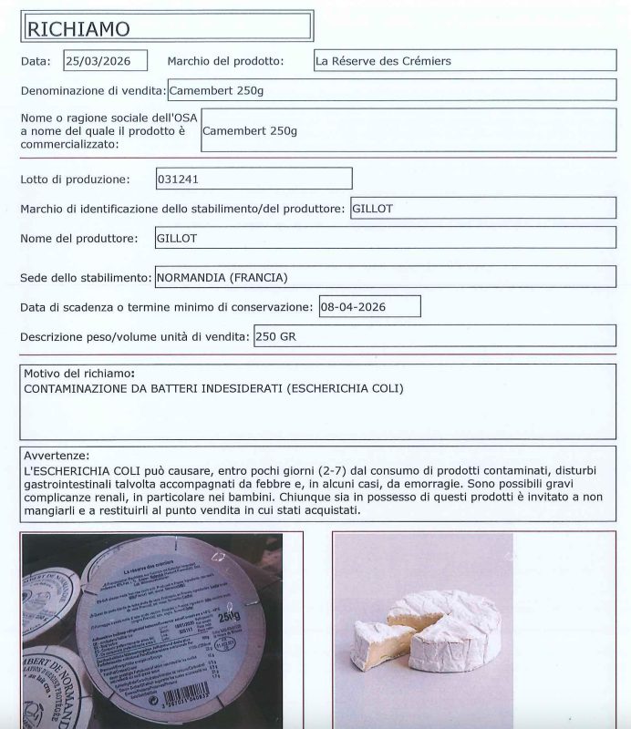 L’allerta alimentare