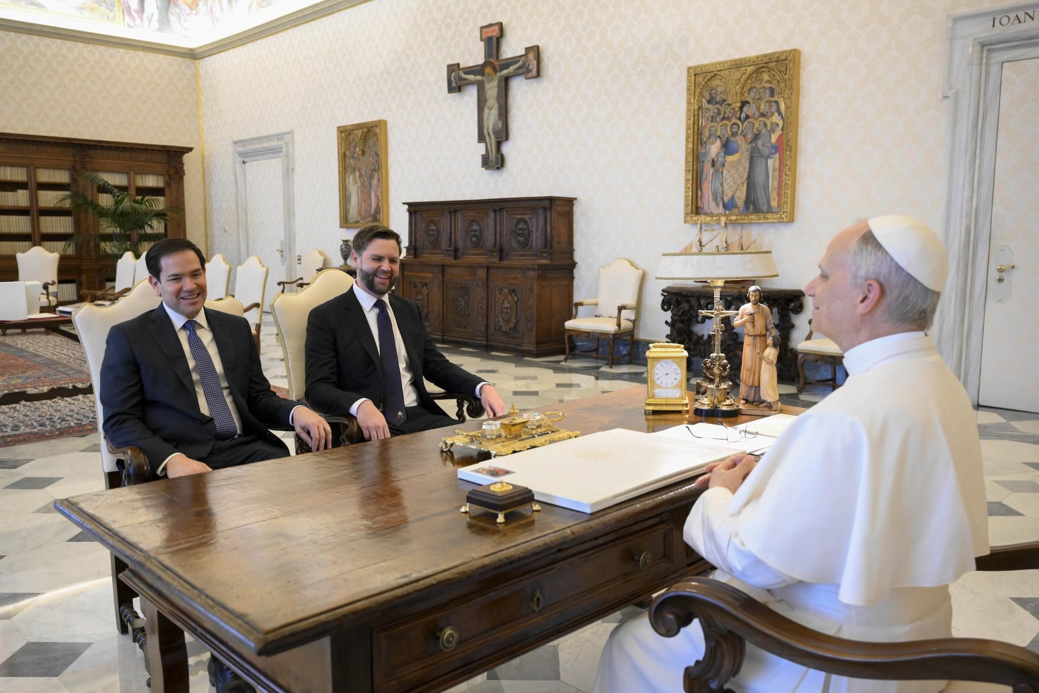 Papa Leone XIV, JD Vance e Marco Rubio in Vaticano il 19 maggio 2025