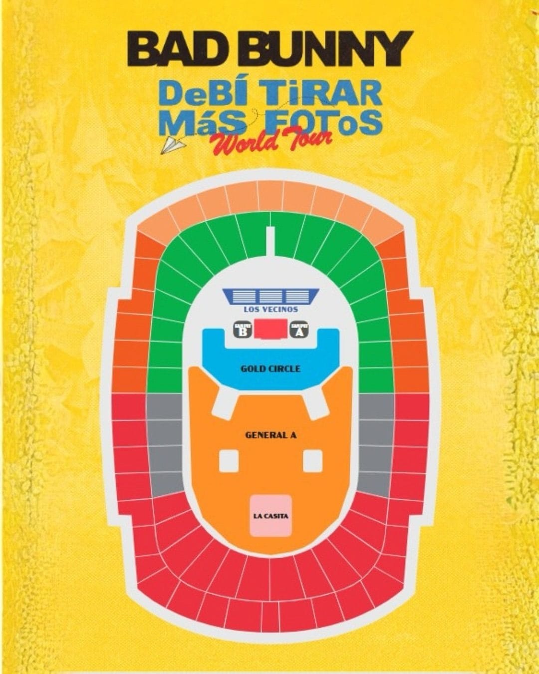 La mappa del concerto di Bad Bunny in Spagna