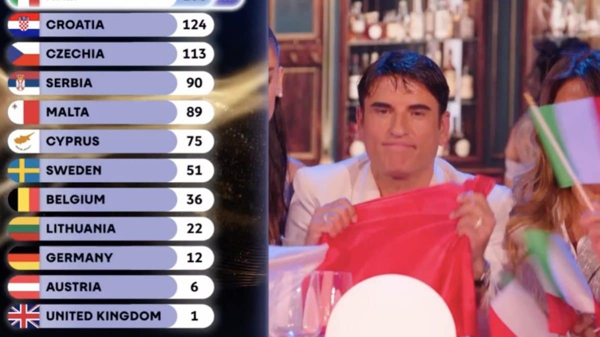 Sal Da Vinci durante il televoto a Eurovision 2026