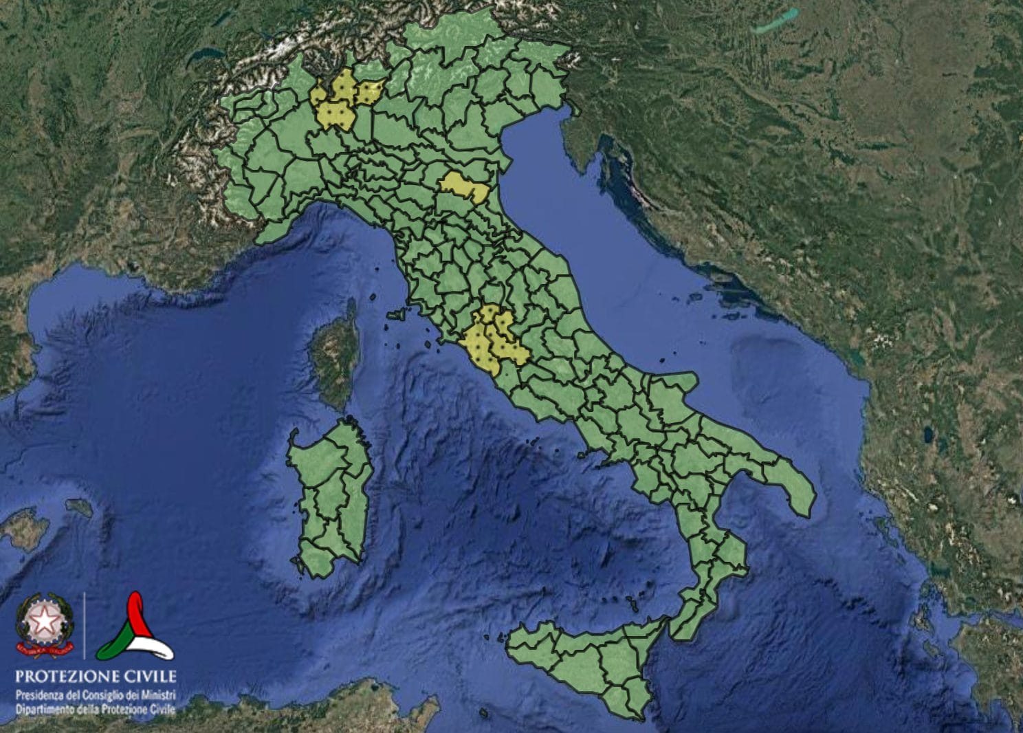 Le allerte meteo di domani, 7 maggio