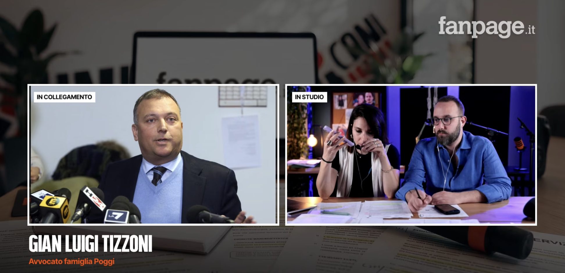 L’avvocato dei Poggi, Gian Luigi Tizzoni, in collegamento telefonico durante la diretta di Fanpage.it